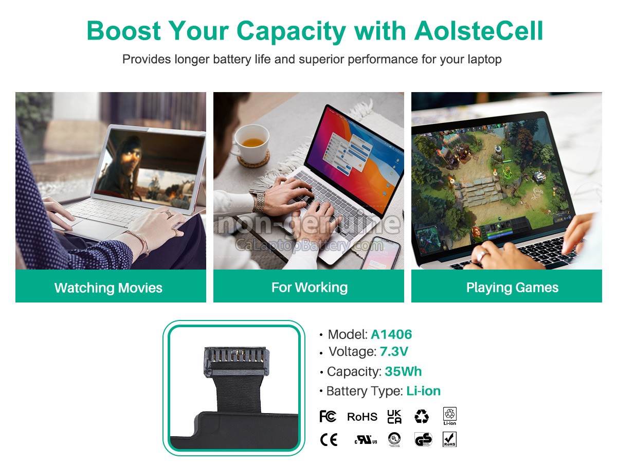 replacement Apple MacBook Air 11 Inch A1370 (Mid 2011) battery