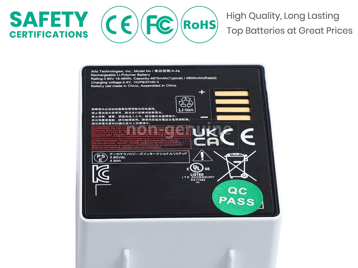 replacement Arlo 308-10069-01 battery