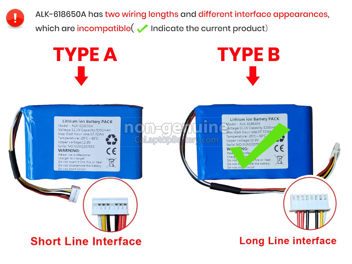 replacement Eloik ALK-618650A battery