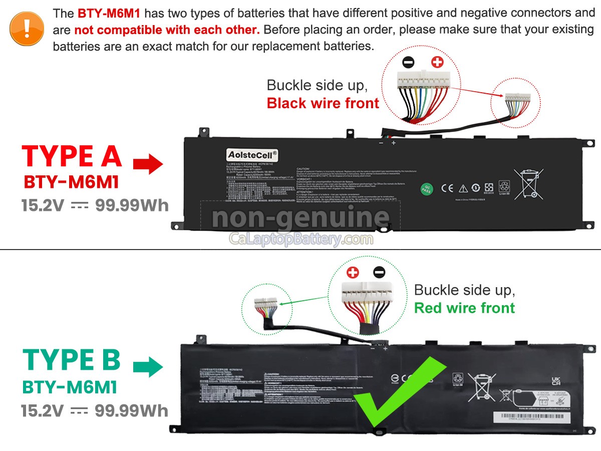 replacement MSI Stealth GS77 12UGS-013FR battery